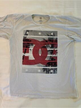 DC Short Sleeve Tee with Red and Gray Graphic Logo